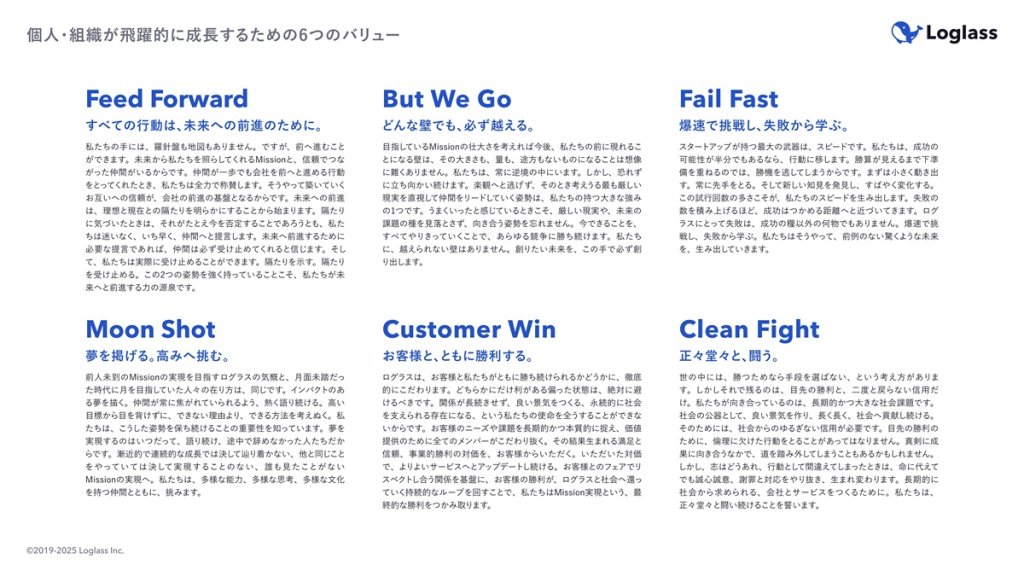 ログラスの「6つのバリュー」